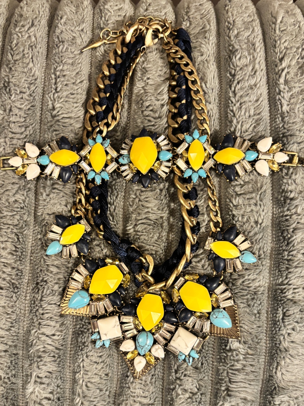 Authentic Chloe And Isabel  Limoncello Statement Necklace With Turquoise
